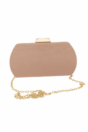 Βραδινό Clutch με Αλυσίδα σε Ροζ-Χρυσό – Απόχρωση