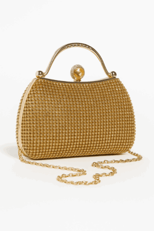 Γυναικεία Χρυσή Τσάντα Evening Clutch με Στρας