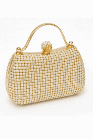 Βραδινό Clutch με Στρας & Χρυσές Λεπτομέρειες