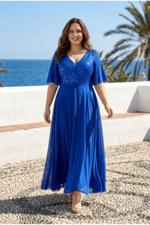 Royal Blue Glamour Maxi Φόρεμα